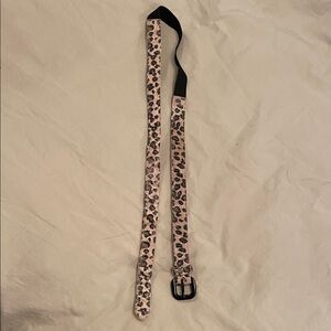 Alice + Olivia Leopard Print Belt with Black Accents